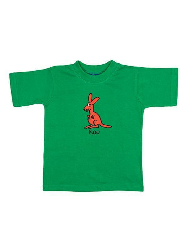 Ozi Varmints 100% Cotton T-Shirt - Roo Gold Navy Red.