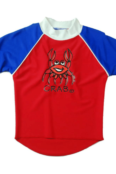 Ozi Varmints Short Sleeve Rash Vest - Red/Crab.