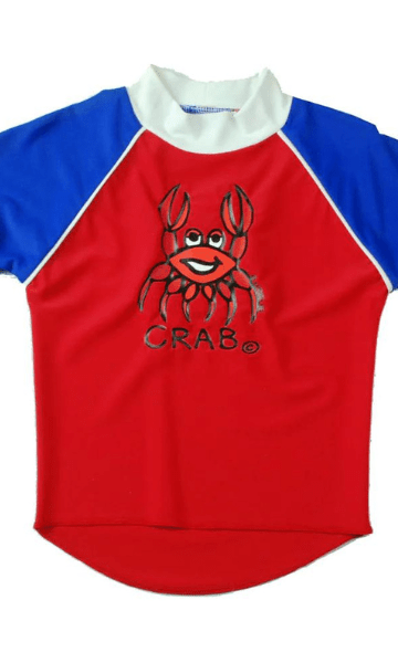 Ozi Varmints Short Sleeve Rash Vest - Red/Crab.