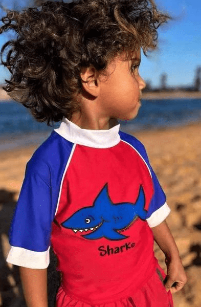 Ozi Varmints Short Sleeve Rash Vest - Red Shark.