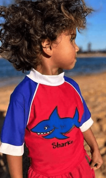 Ozi Varmints Short Sleeve Rash Vest - Red Shark.