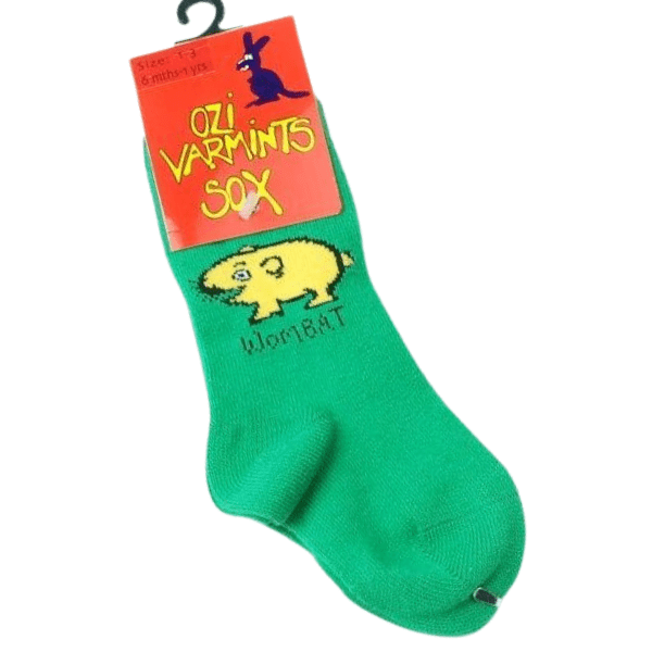 Ozi Varmints Green Socks - Wombat.