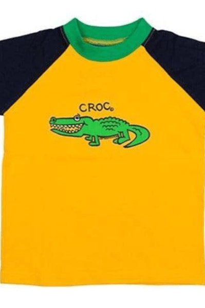 Ozi Varmints Contrast 100% Cotton T-Shirt Sun/Navy/Emerald - Croc.