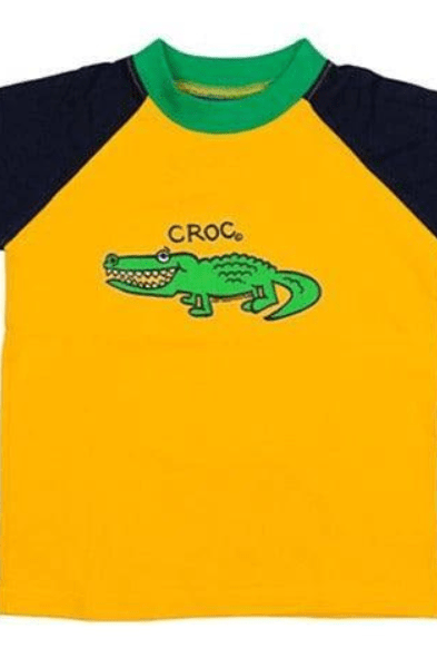 Ozi Varmints Contrast 100% Cotton T-Shirt Sun/Navy/Emerald - Croc.