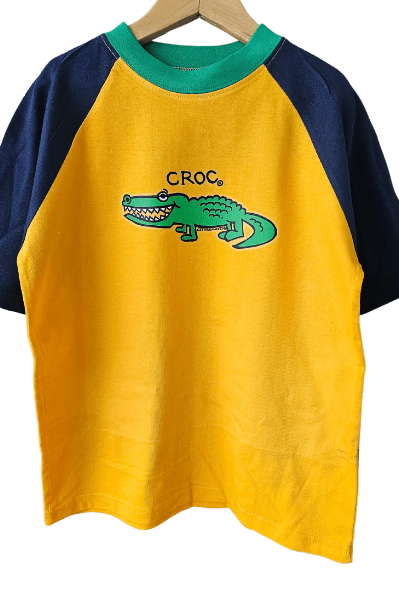 Ozi Varmints Contrast 100% Cotton T-Shirt Sun/Navy/Emerald - Croc.