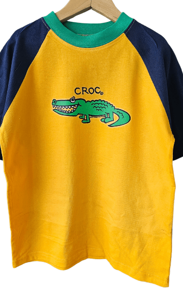 Ozi Varmints Contrast 100% Cotton T-Shirt Sun/Navy/Emerald - Croc.