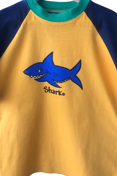 Ozi Varmints Contrast 100% Cotton T-Shirt Sun/Navy/Emerald - Shark.