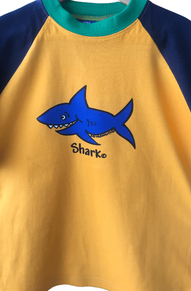 Ozi Varmints Contrast 100% Cotton T-Shirt Sun/Navy/Emerald - Shark.