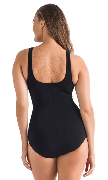 Pool Proof Piped Vee Neck One Piece.