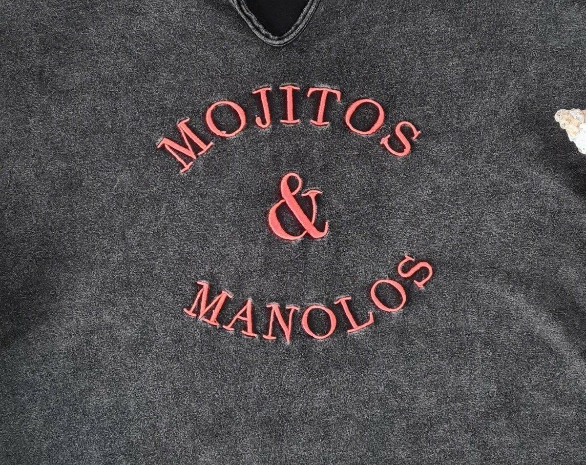 Mojitos & Manolos Charcoal V Neck T-Shirt Refuge Denim.