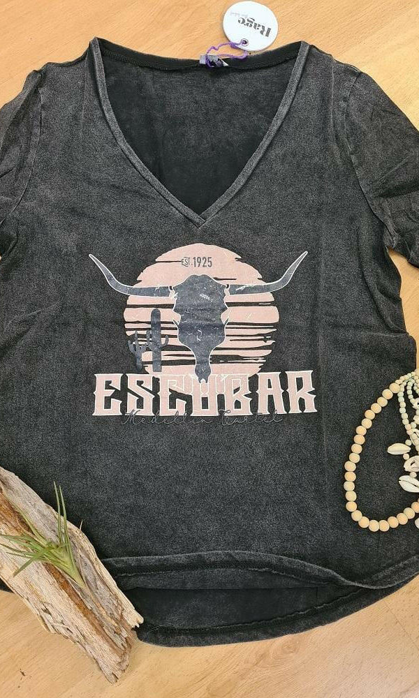 Refuge Denim T-Shirt LP823 V Neck Stretch Short Sleeve.