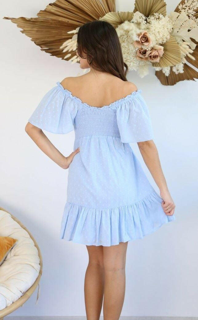 Salty Bright S0635 Cornflour Blue Cotton Dress.