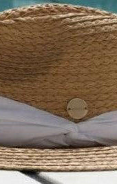 Sundaise SH398 Gaby Panama Plait Hat White Trim.