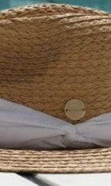 Sundaise SH398 Gaby Panama Plait Hat White Trim.