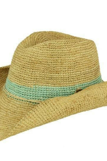 Sundaise SH404 Celeste Cowboy Raffia Hat Mint.