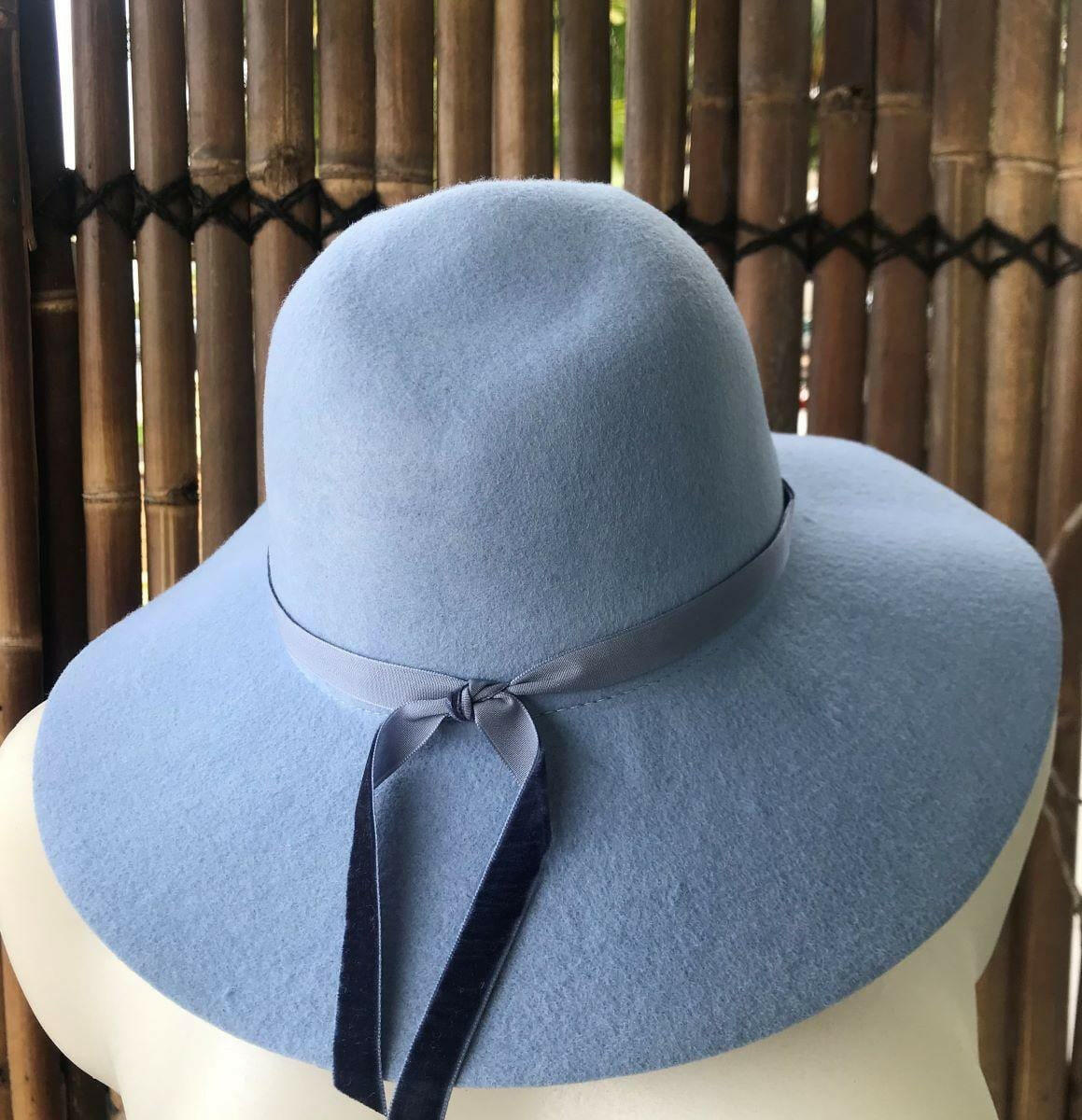 Sundaise SWH50 Rose Soft Edge Wool Felt Panama Hat - Cornflower.