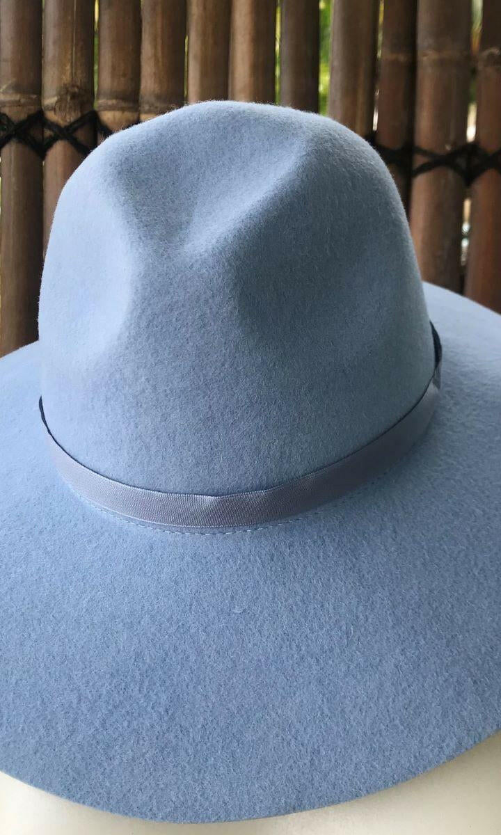 Sundaise SWH50 Rose Soft Edge Wool Felt Panama Hat - Cornflower.
