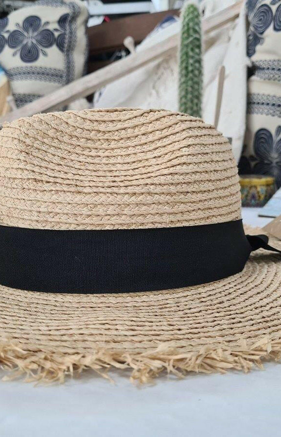 SH328 Elizabeth Boater Hat - Ribbon.