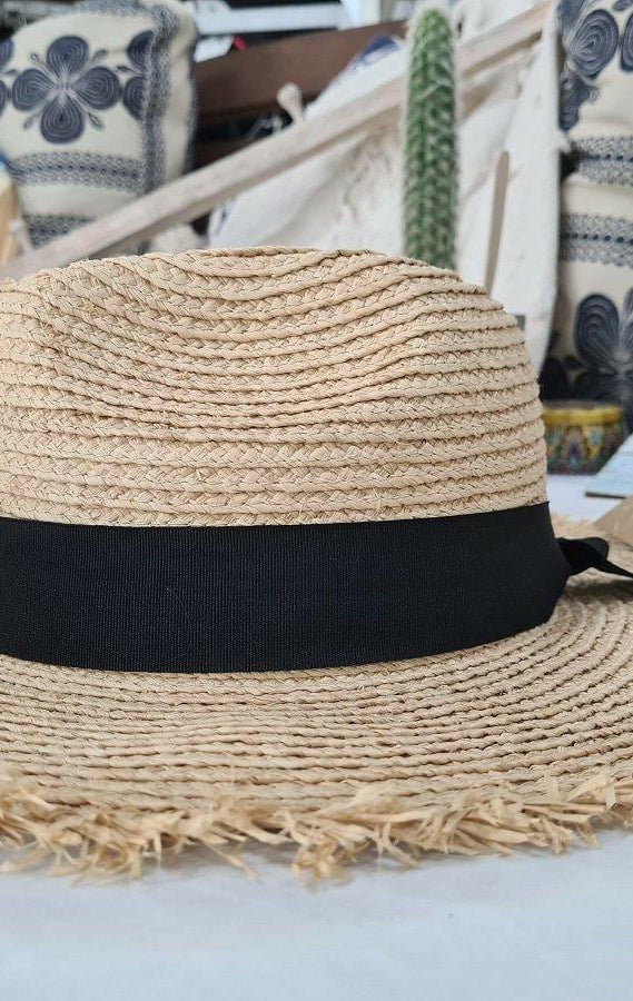 SH328 Elizabeth Boater Hat - Ribbon.