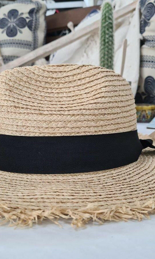 SH328 Elizabeth Boater Hat - Ribbon.