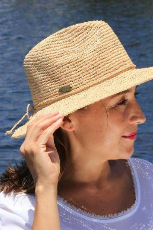 Sundaise Callie Woven Panama Raffia Hat.