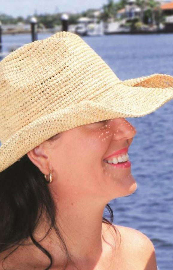 Sundaise Chloe Cowboy Natural Raffia Hat.