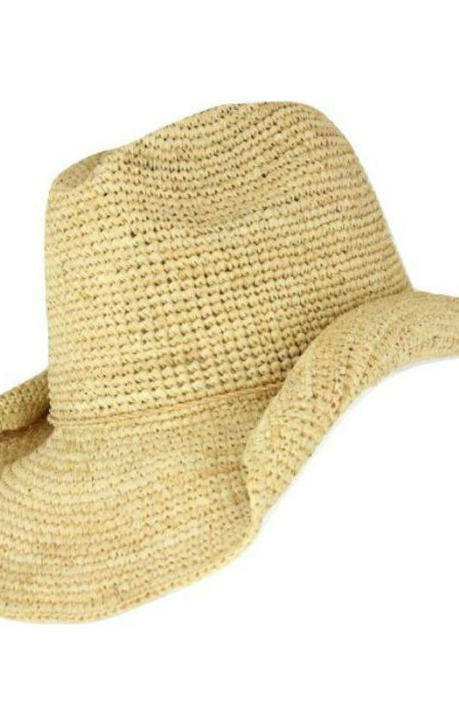 Sundaise Chloe Cowboy Natural Raffia Hat.
