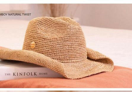 Sundaise Chloe Natural Twist Cowboy Raffia Hat SH147.