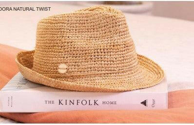 Sundaise Claire Woven Fedora Raffia Hat SH146.