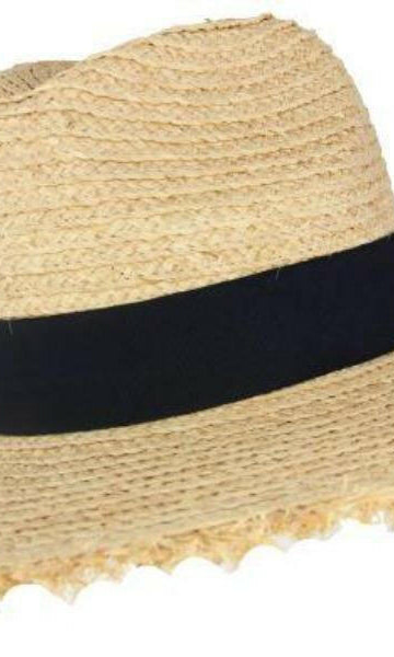 Sundaise Krysten Raffia Panama - Black/Natural.