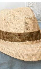 Sundaise SH341 Cassandra Panama Olive Strip Raffia Hat.