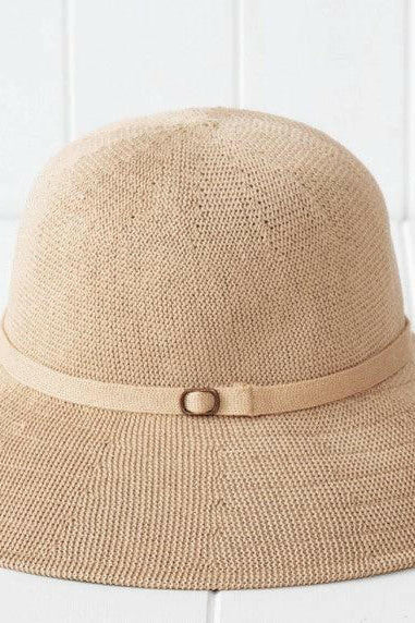 Sundaise SH359 Kay Medium Brim Bucket Hat Dark Beige.