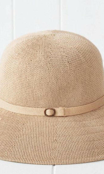 Sundaise SH359 Kay Medium Brim Bucket Hat Dark Beige.