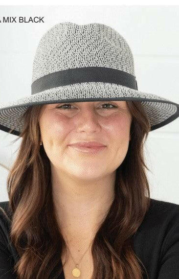 Sundaise SH514 Nadine Panama Mix Hat Black/White.