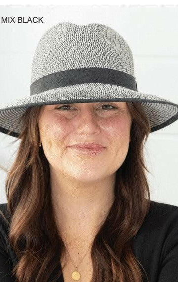 Sundaise SH514 Nadine Panama Mix Hat Black/White.