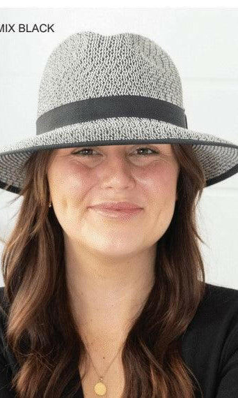 Sundaise SH514 Nadine Panama Mix Hat Black/White.