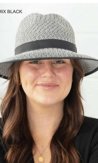 Sundaise SH514 Nadine Panama Mix Hat Black/White.