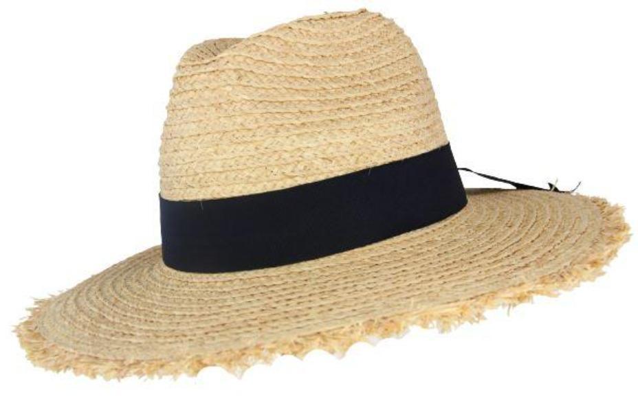 Sundaise Krysten Raffia Panama - Black/Natural Hats Sundaise 
