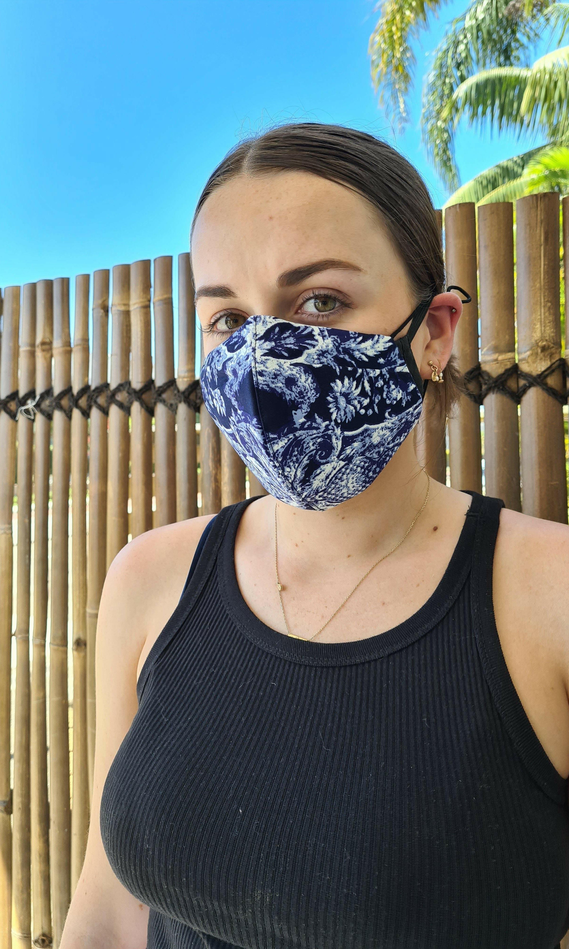 Sunny Girl Face Mark Blue Ocean.