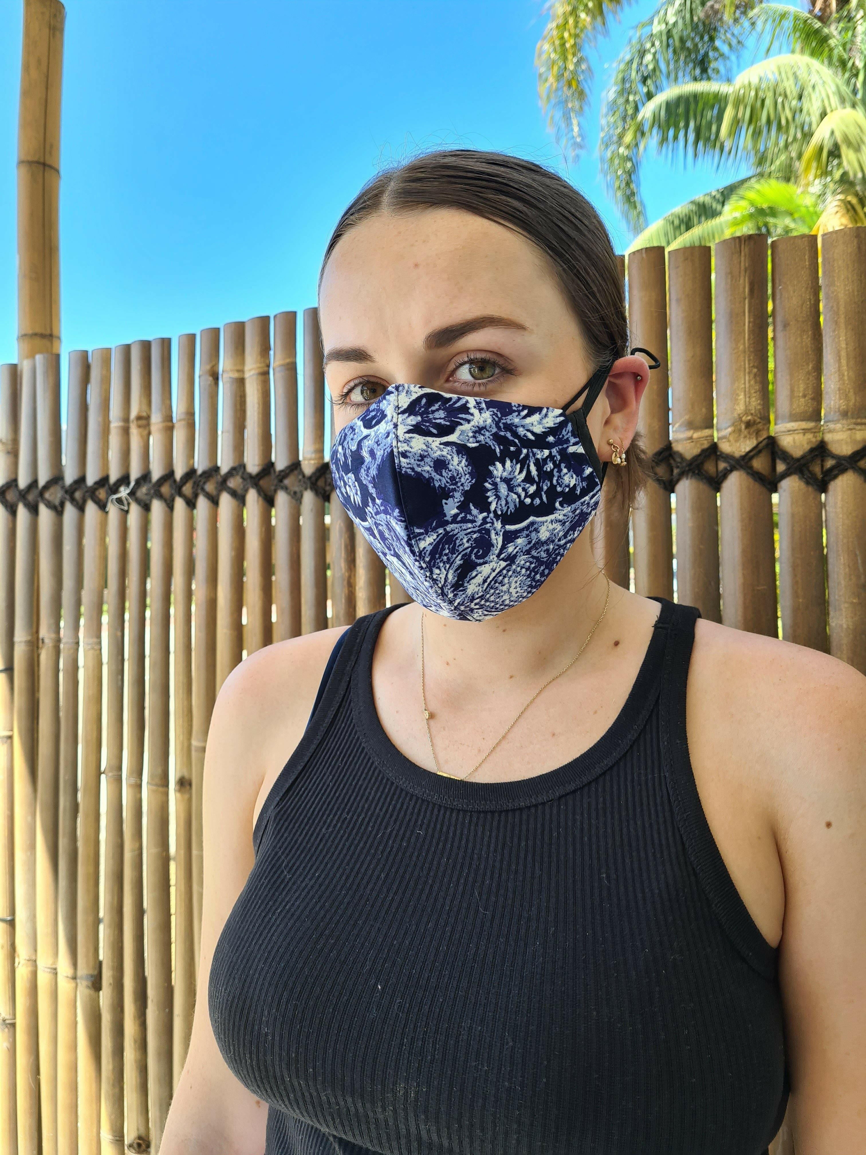 Sunny Girl Face Mark Blue Ocean.