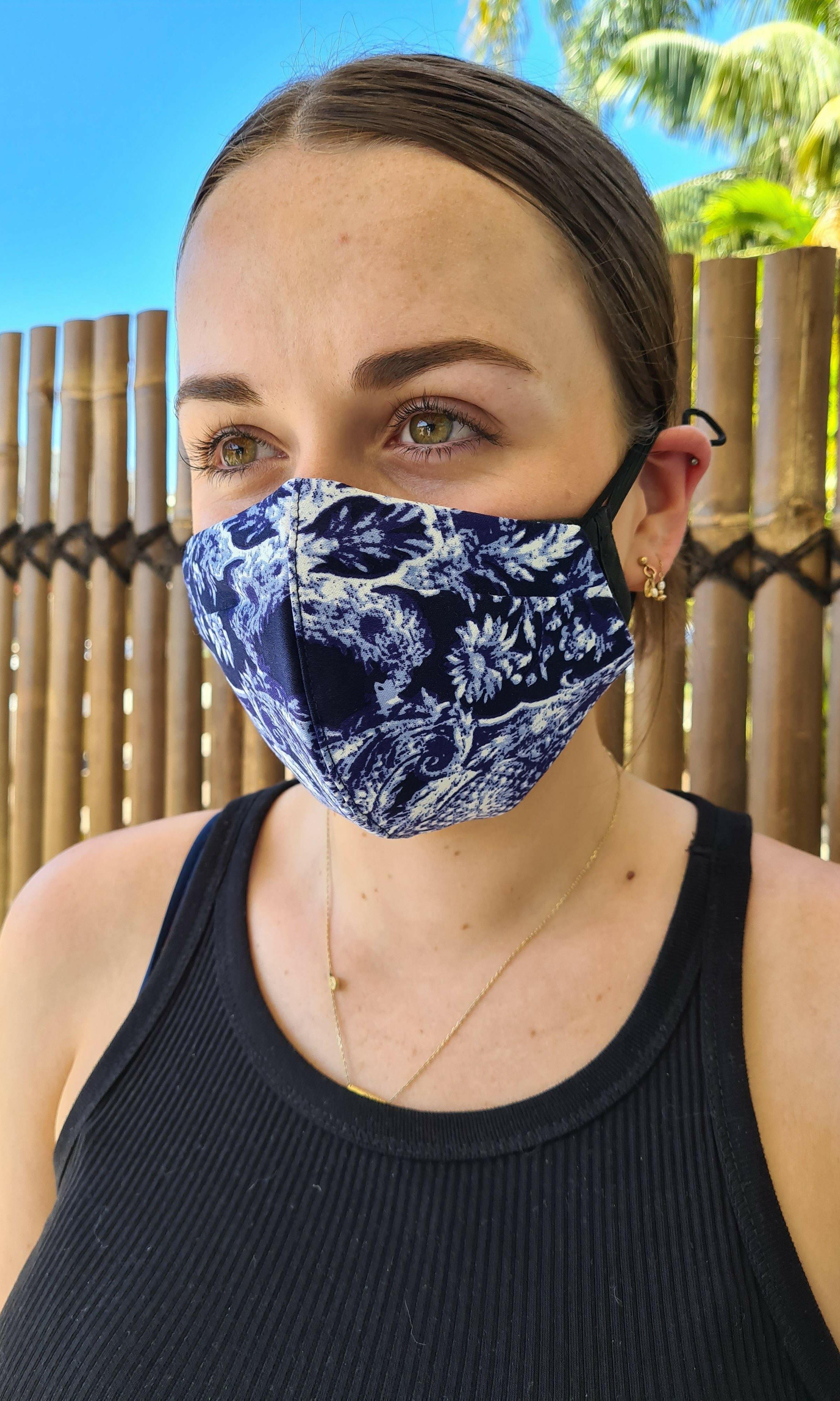 Sunny Girl Face Mark Blue Ocean.