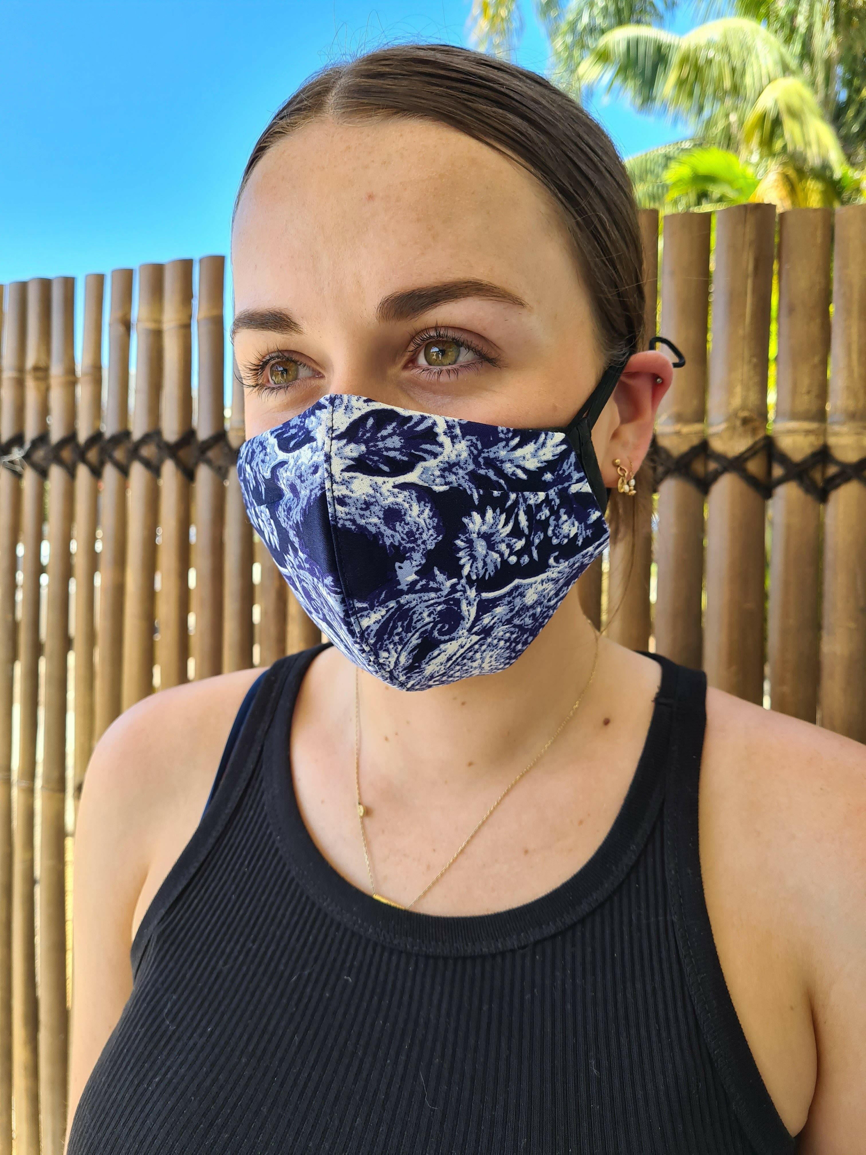 Sunny Girl Face Mark Blue Ocean.