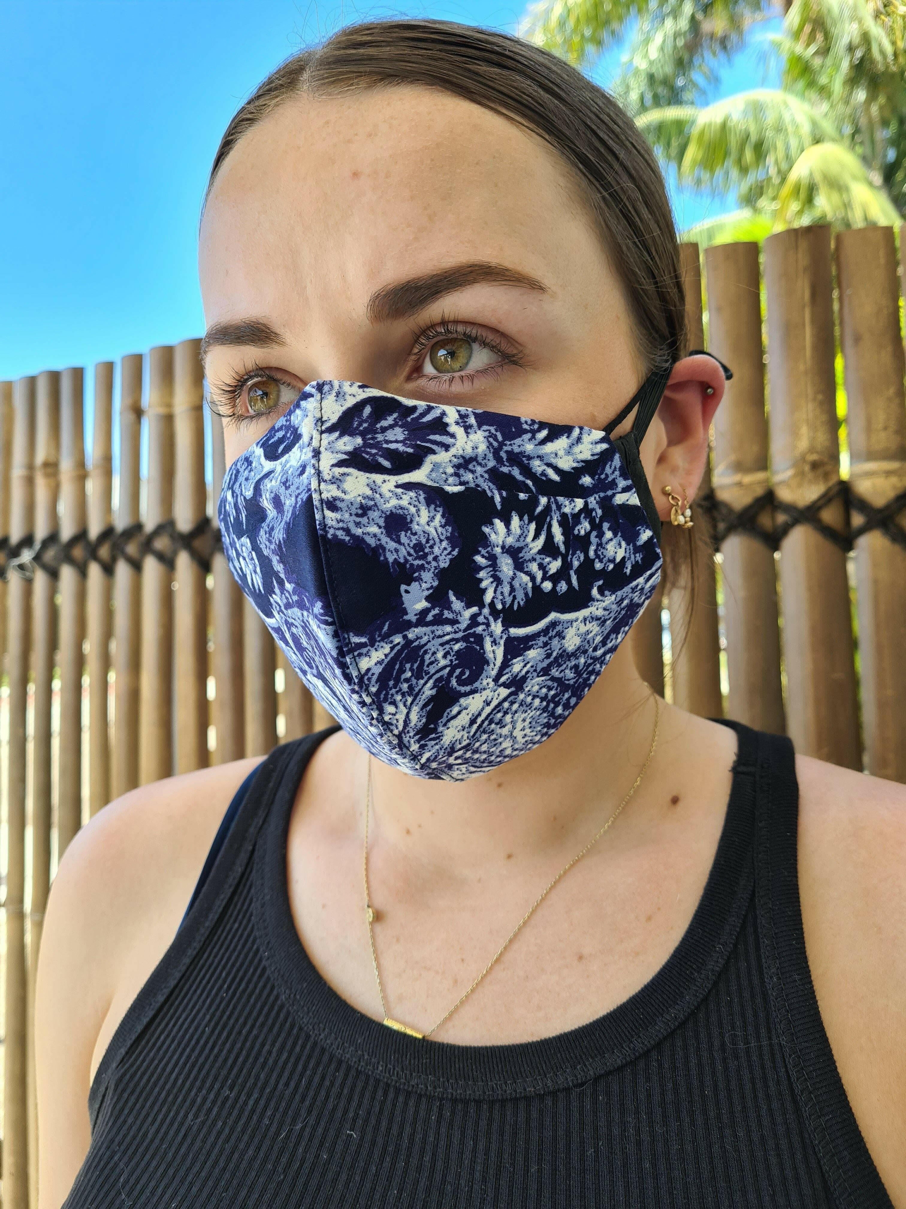 Sunny Girl Face Mark Blue Ocean.