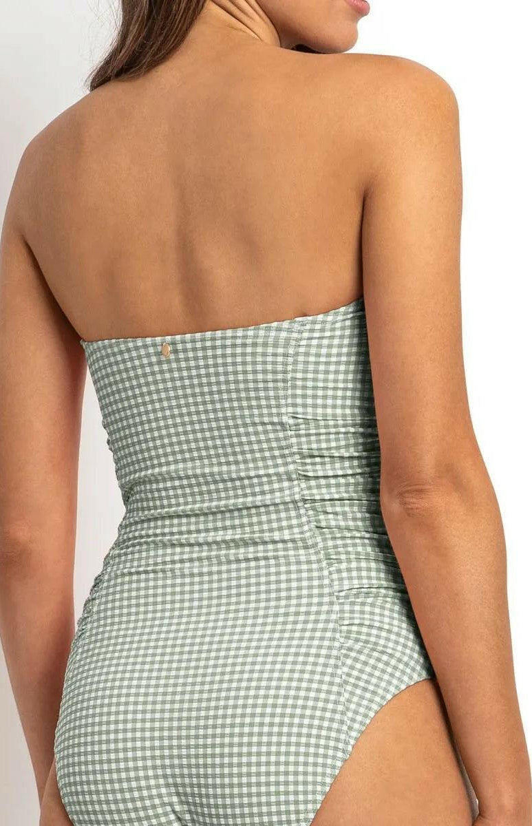Sunseeker Gidget Ruched Bandeau One Piece Sage.