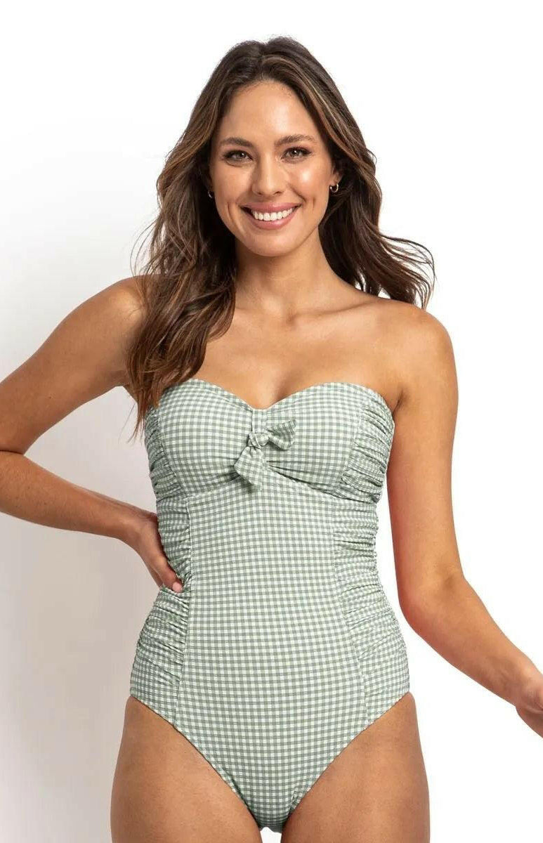 Sunseeker Gidget Ruched Bandeau One Piece Sage.