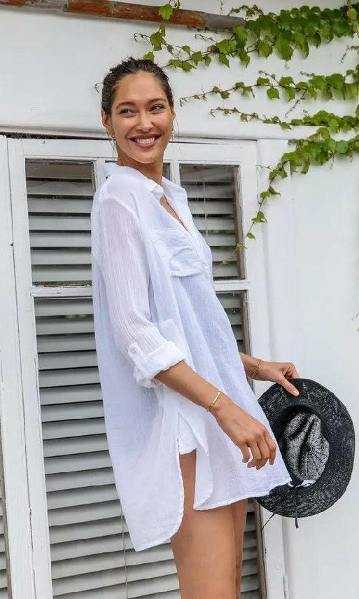 Sunseeker Resort Painter LS White Shirt.