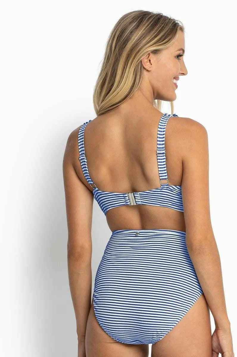 Sunseeker Summer Stripe E/F Frill Bra Blue.