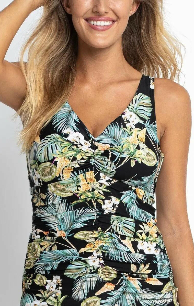 Sunseeker SS12187FG Milla F/G Ruched Singlet Tankini Black.