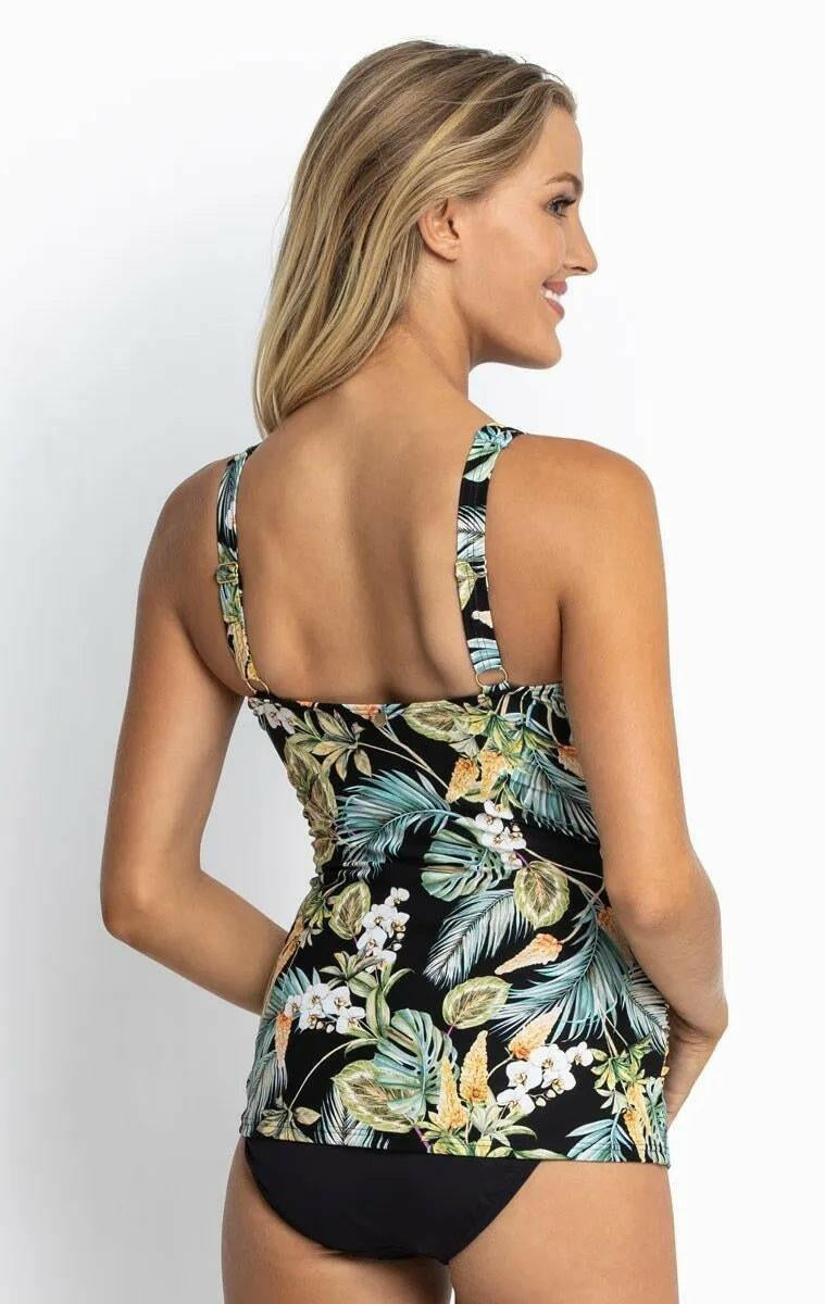 Sunseeker SS12187FG Milla F/G Ruched Singlet Tankini Black.