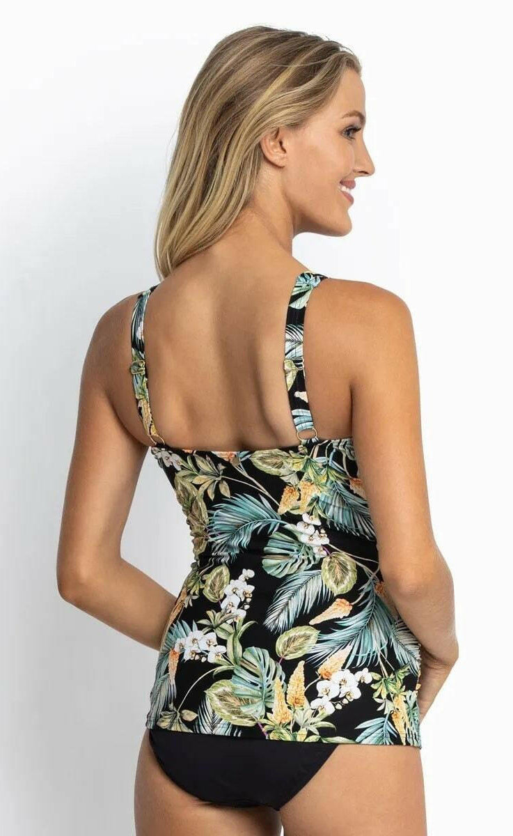 Sunseeker SS12187FG Milla F/G Ruched Singlet Tankini Black.